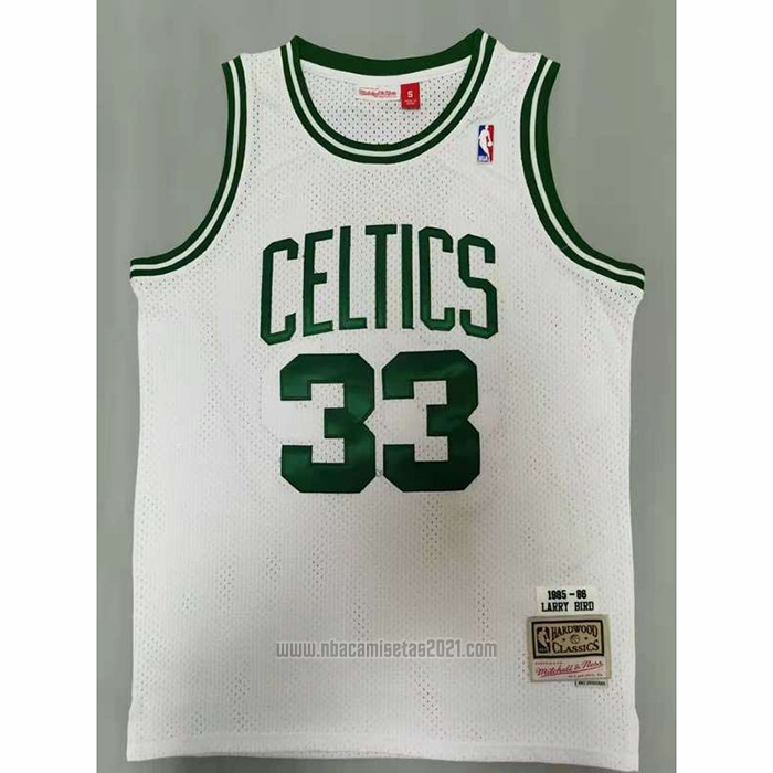 Camiseta Boston Celtics Larry Bird #33 Mitchell & Ness 1985-86 Blanco